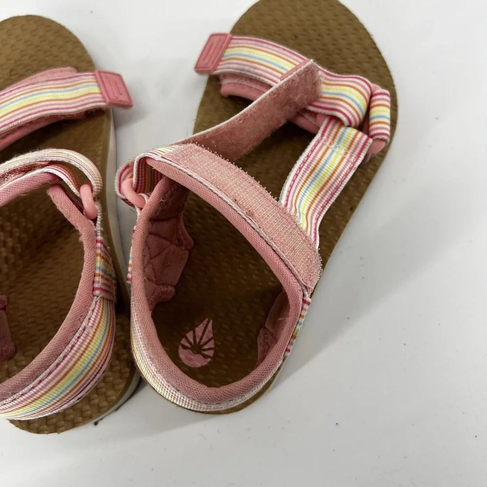 Academy Girls Sport Sandals Size 11D Pink Rainbow Strap Outdoor‎ Summer